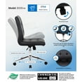 thumbnail image 3 of Boss Office Products Modern Faux Leather Tufted Ergonomic Office Swivel Chair, Black, 3 of 6