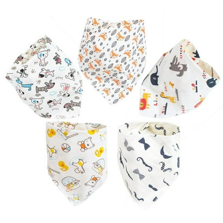 

QWZNDZGR Bibs Baby Bandana Drool Bibs 5 Pcs/Lot 100% Organic Cotton Bib for Boys & Girls Super Soft Absorbent Cotton Unisex Infants Bibs
