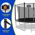 thumbnail image 5 of Kumix Trampoline 1200LBS 12FT Trampoline for Kids Adults, Trampoline with Basketball Hoop, Enclosure, Wind Stakes, Lights, Sprinkler and Socks, Outdoor Heavy Duty Galvanized Recreational Trampoline, 5 of 8