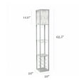 thumbnail image 3 of Simple Designs 62.5" 3-Shelf Etagere Storage & Wine Rack Floor Lamp with LED Bulb, Gray, 3 of 6