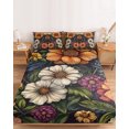 thumbnail image 2 of King Size Fitted Sheet Set - Vintage Flower 3 Piece Bedding Sets 16" Deep Pocket Fitted Sheet with 2 Pillowcases, Cottagecore Blooms Spring Botanical Brushed Microfiber Hotel Luxury Bed Sheets, 2 of 9