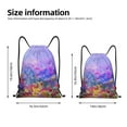 thumbnail image 2 of Daiia Colorful Purple Cosmos Flower Pattern Drawstring Backpack, Gym Bag, Lightweight Backpack, Water-Resistant Bag Travel Sports Backpack, Fitness Bag, Yoga Bag-Small, 2 of 6