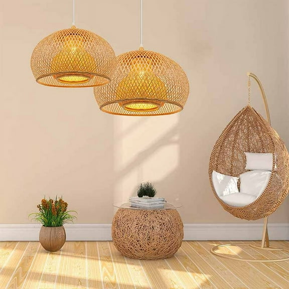 Arturesthome Bamboo Handmade Woven Hanging Lights Pendant Lamp