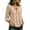 Khaki, variant on Women Crew Neck T-shirt Casual Tie Knot Keyhole 3/4 Sleeve Flowy Shirts Flowy Pullover Blouse & Tops Black M Fashion