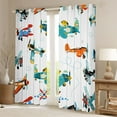 thumbnail image 2 of Homewish Cartoon Plane Black Out Curtains for Kids Children Boys,Kawaii Airplane Curtains Pack of 2 (42x63 Each),Transportation Theme Bedroom Curtains,Ultra Soft Home Decor, 2 of 6