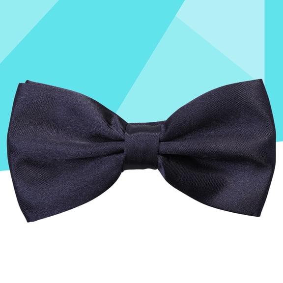 WRISTBIQUE Adjustable Navy Bow Tie Mens Polyester Silk Wear Resistant for Celebrations