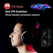 MP3 Player Bluetooth MP4 Media HiFi Music Speaker FM Radio Recorder Bluetooth Sports Music Player Supports 128GB with Earphones