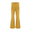 thumbnail image 5 of ManxiVoo Women's High Waist Wide Leg Corduroy Overalls Relaxed Fit Straight Leg Casual Flare Pants with Rivet Details S Size Yellow, 5 of 5
