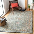 thumbnail image 2 of SAFAVIEH Micro-Loop Aleah Medallion Area Rug, Green/Blue, 5' x 5' Square, 2 of 10