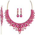 thumbnail image 1 of Conjunto de joyería de cristal nupcial YONGSHENG 3/4 piezas para mujer y niñas, 1 of 5