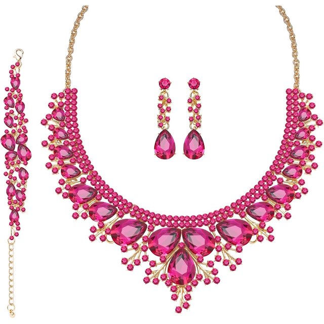 Conjunto de joyería de cristal nupcial YONGSHENG 3/4 piezas para mujer y niñas
