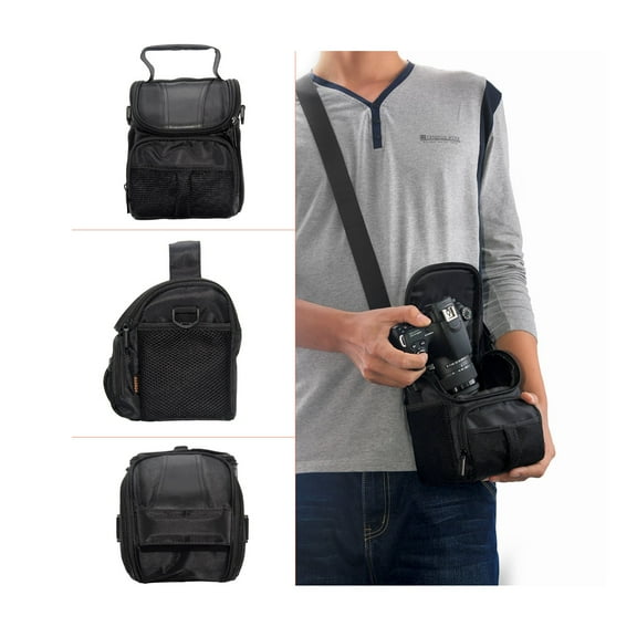 Camera Bag, Waterproof Carry on Camera Carrying Bag Camera Storage Pouch, Shock-Proof and Anti-Falling, Compatible for Canon, Nikon and So on, Black