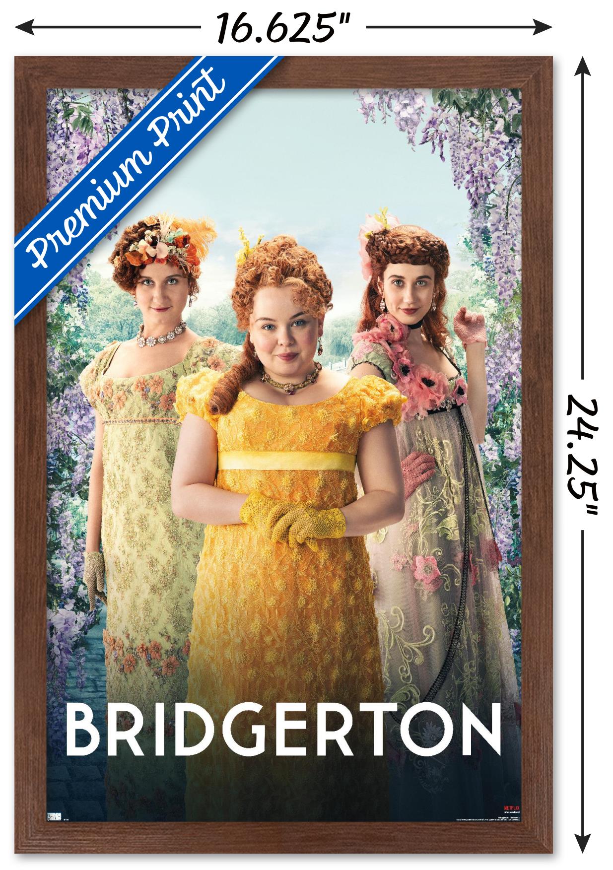 Netflix Bridgerton - Ladies Wall Poster, 14.725" x 22.375", Framed
