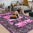 thumbnail image 4 of Cydiria Vintage Boho Traditional Oriental Faux Wool Area Rug, 5' x 8', Purple, 4 of 7