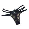thumbnail image 3 of Women's Sexy Embroidered Thong - Ice Silk Hollow Double Strap Underwear for Comfort & Style, 3 of 5