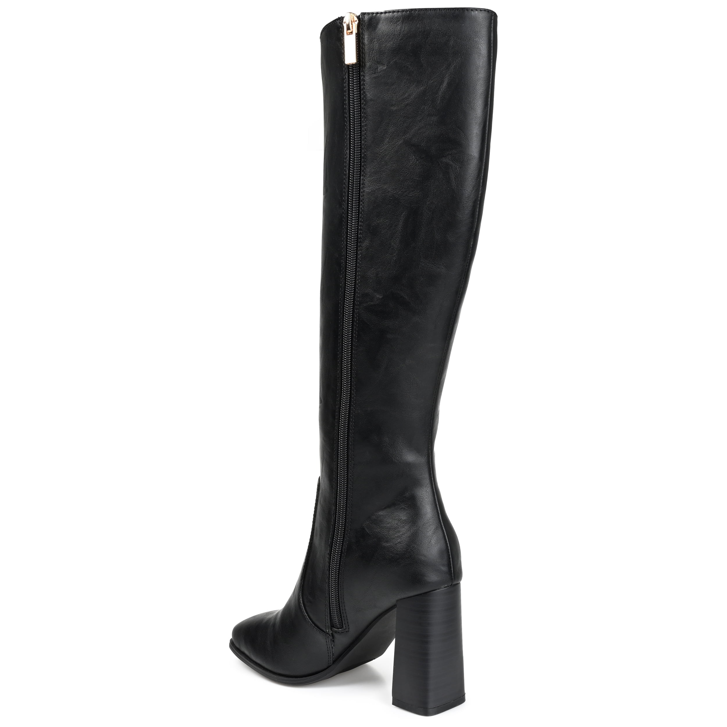 Journee Womens Karima Extra Wide Calf Stacked Heel Knee High Boots