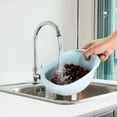 thumbnail image 5 of Uxcell Rice Washer Strainer Colander Fruit Washing Bowl Vegetable Rice Washer Drain Basket with Handle Fruit Bowl-Blue, 5 of 6