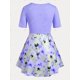 thumbnail image 2 of Camiseta con Estampado de Flores y Anillo Rosegal Camisetas tallas grandes, 2 of 5
