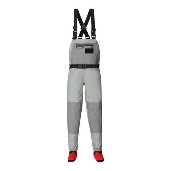 Frogg Toggs Youth Hellbender PRO Stockingfoot Chest Waders with Double-Taped Neoprene Booties, Gray, Youth Large