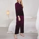 thumbnail image 3 of Balery Dark Purple Glitter Conjunto de Pijama con Estampado para Mujer, Conjunto de Dos Piezas con Manga Larga, Ropa de Dormir Suave con Bolsillos, Pijamas Cómodos-XX-Large, 3 of 7