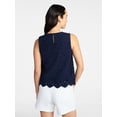 thumbnail image 4 of Time and Tru Women’s and Women’s Plus Eyelet Embroidery Top, Sizes XS-4X, 4 of 6