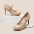 thumbnail image 5 of Pennysue Women's Pumps Closed Toe Mary Jane Pumps Round Toe Platform High Heel Dress Shoes, 5 of 11