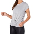 thumbnail image 2 of Calvin Klein Womens Performance Twist Front T-Shirt,Pearl Grey,XX-Large, 2 of 2