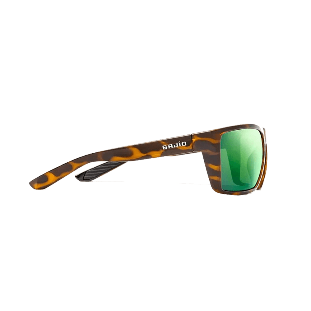 BAJIO Stiltsville Brown Tortoise | Green Mirror Glass Sunglasses