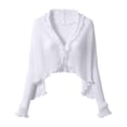 thumbnail image 5 of enyan Women's Long Sleeve Cardigan Sweaters Open Front Cropped Bolero Shrugs for Dresses（White,One Size）, 5 of 5