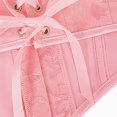 thumbnail image 6 of Fiaer Corset Womens Brocade Underbust Boned Bustier Waist Jacquard Cincher for Halloween Christmas Party Pink XL, 6 of 7