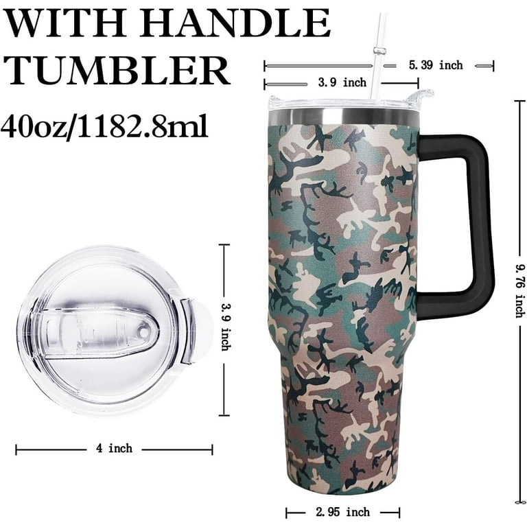 Hunting Camo Design Custom Stainless Steel Travel Mug with Handle