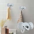 thumbnail image 1 of Gancho de pared con forma de elefante | Percha adhesiva sin dejar marcas con ganchos giratorios | Organizador de almacenamiento para el hogar, la cocina y el baño, 1 of 6