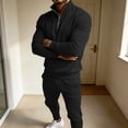 thumbnail image 6 of LEKWK Tracksuit Men 2 Piece Outfit Quarter Zip Mock Neck Sweatshirt and Jogger Sweatpants Athletic Fall Winter Gym Sweatsuits Matching Sets, 6 of 6