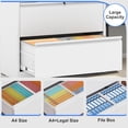 thumbnail image 4 of Locking Filing Cabinet with 4 Drawer Heavy Duty Large Metal Cabinet Home Office White Lateral File Cabinets Wide Steel Cabinets for Legal/Letter Size File,Assembly Required, 4 of 8
