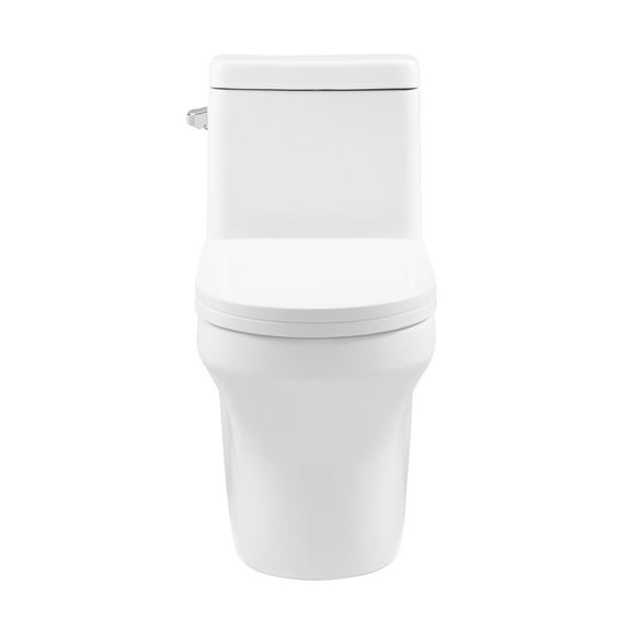 Vezina One-Piece Elongated 12" Rough-in 1.28 GPF Left Vortex Flush Toilet in Glossy White