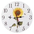 thumbnail image 1 of Reloj de pared redondo con números arábigos y girasol para decoración del hogar y la oficina (3), 1 of 10