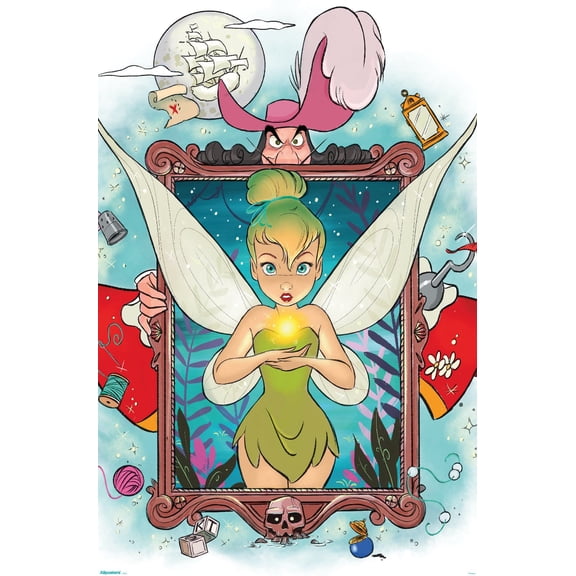 Disney Tinker Bell - Framed Magic with Hook Wall Poster, 22.375" x 34"
