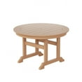 thumbnail image 4 of WestinTrends Malibu 5-Piece HDPE Round Patio Dining Table Set with Foldable Chairs, Teak, 4 of 15