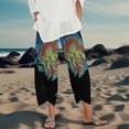 thumbnail image 4 of Pantalones capri Medlor con estampado bohemio de pierna ancha para mujer, 4 of 5