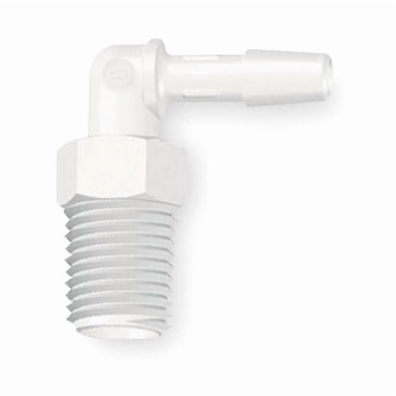 Eldon James 1/4" Barbed x 1/8" MNPT 90 Degree Elbow PK 10 L2-4WP