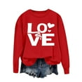 thumbnail image 4 of Women's Valentines Sweatshirt Love Heart Graphtic Oversized Pullover Sweatshirt Fall Pullover Tops Valentine'S Day Crew Neck Long Sleeve Graphic Sweatshirt, 4 of 5