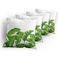 thumbnail image 5 of Ambesonne Nature Throw Pillow Cover 4 Pack, Vibrant Tropical Foliage, 18", Hunter Green Yellow, 5 of 7