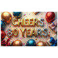 thumbnail image 3 of LUUFILx Cheers 80th Birthday Balloon Banner Party Decorations Metallic Gold Silver Backdrop Birthday Celebration Photography Props Gift Decor Background, 3 of 8