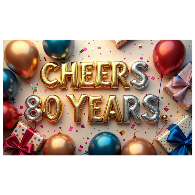 Cheers 80th Birthday Balloon Banner Party Decorations Metallic Gold Silver Backdrop Birthday Celebration Photography Props Gift Decor Background