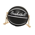 thumbnail image 2 of Bolso en forma de baloncesto bolso versátil de cuerpo cruzado para deportes al aire libre de desplazamiento negro, 2 of 8