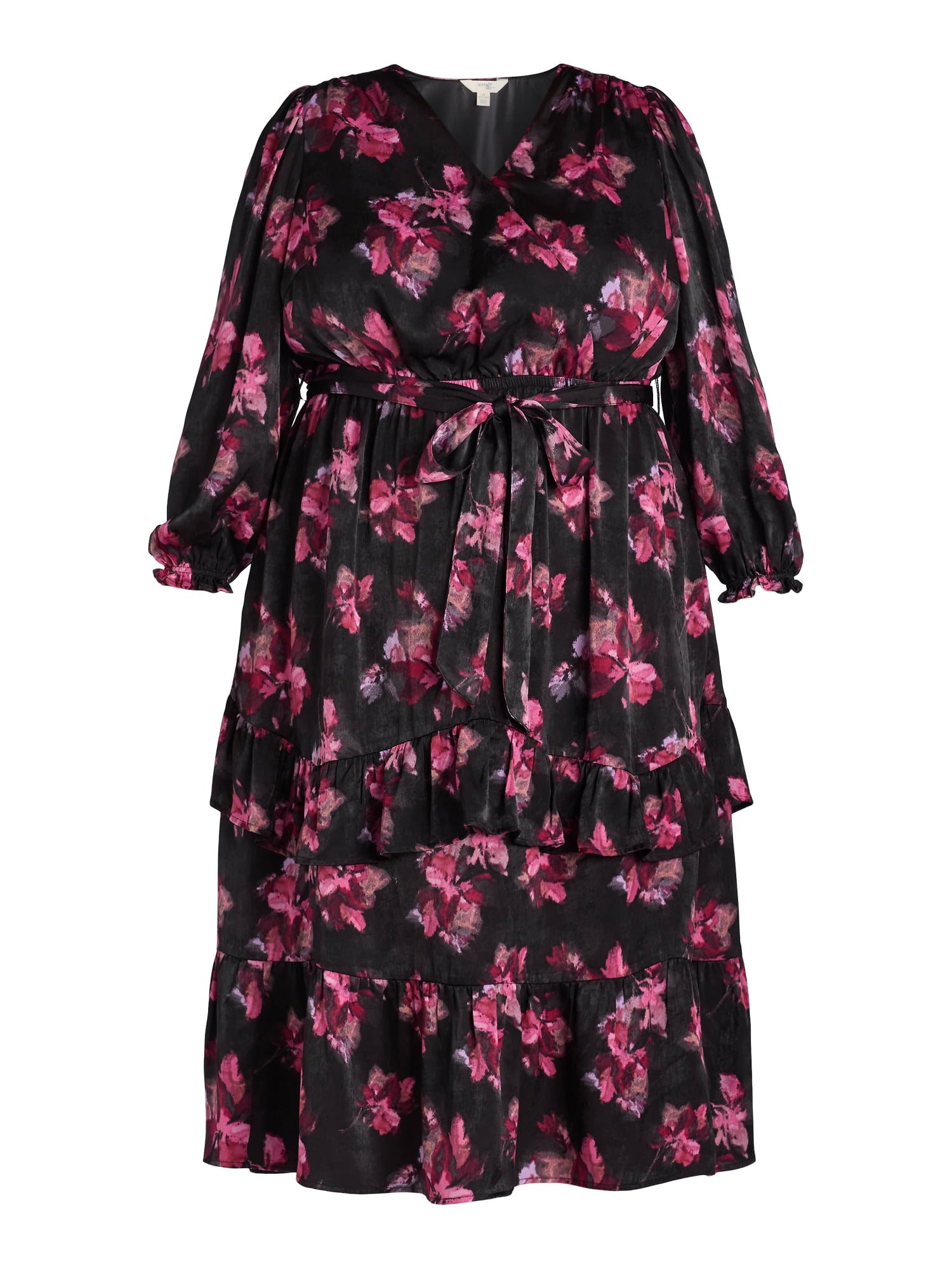 Terra & Sky Women's Plus Size Surplice Maxi Dress, 0X-5X