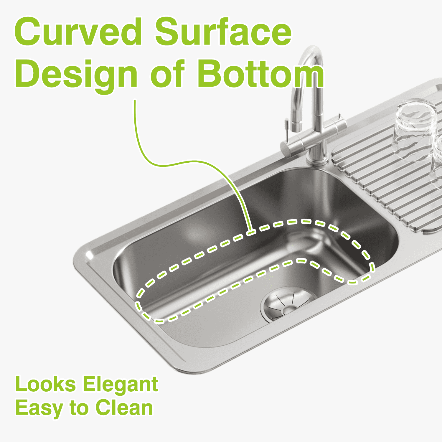 Naiture Drop-In Kitchen Sink, Rectangular Single Bowl Top Mount Sink, 21-Gauge 304 Stainless Steel, 37-3/4" X 17" with Left Drainboard and Single Faucet Hole