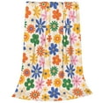thumbnail image 2 of Fuzoiu Groovy Daisy Flowers Print Ultra-Soft Micro Fleece Blanket,All Seasons Flannel Throw, Lightweight Blanket for Bed, Sofa, Couch, Movie Night, Camping, and Travel-80"x60", 2 of 7