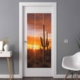 thumbnail image 2 of Western Cactus Sunset Window Privacy Film, Modern Abstract Art Retro Static Cling UV Sun Blocking Heat Control Window Tint Day and Night, Non-Adhesive One Way Windows Privacy Cover 35.4''x78.7'', 2 of 7