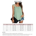 thumbnail image 4 of Mujeres Casual Frill Trim Camisole Top Shirred Correa sin mangas Pure Color Tank Top para el verano, 4 of 6